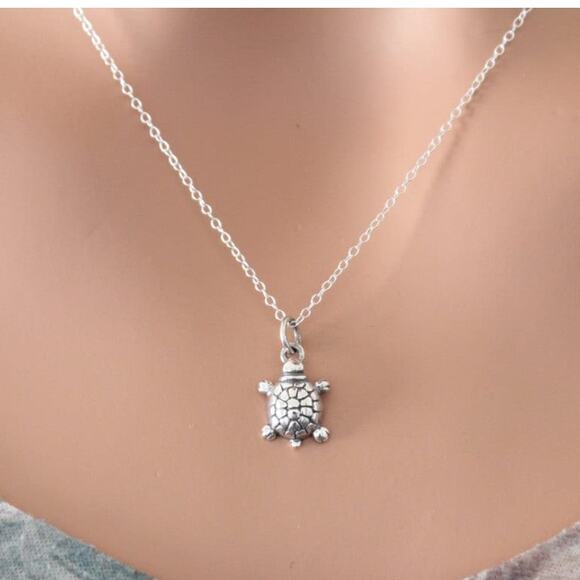 Sterling Silver Turtle Necklace - Picture 1 of 3
